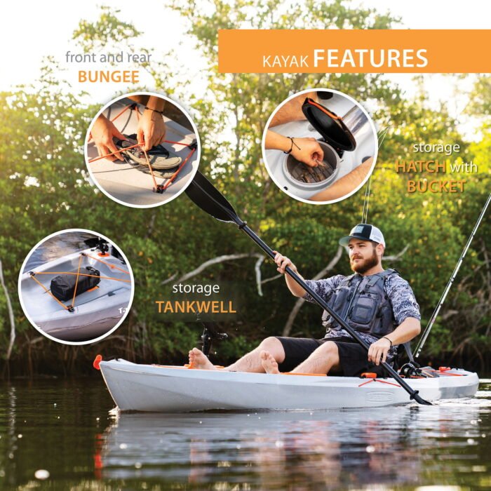 Lifetime 10 ft. Tamarack Sit-on-Top Angler Fishing Kayak, Paddle